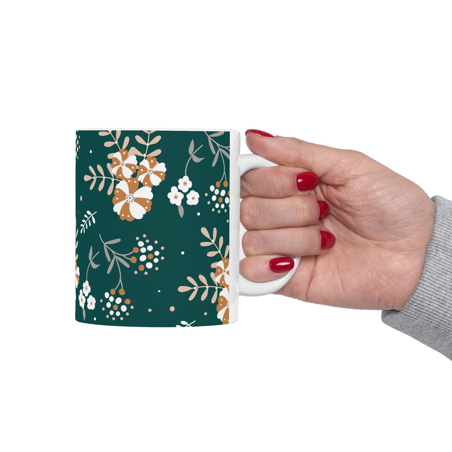 Floral Ceramic Mug | Botanical Tea Cup, Gift for Her, Coffee Lover, Housewarming, Relaxation, Unique Design
