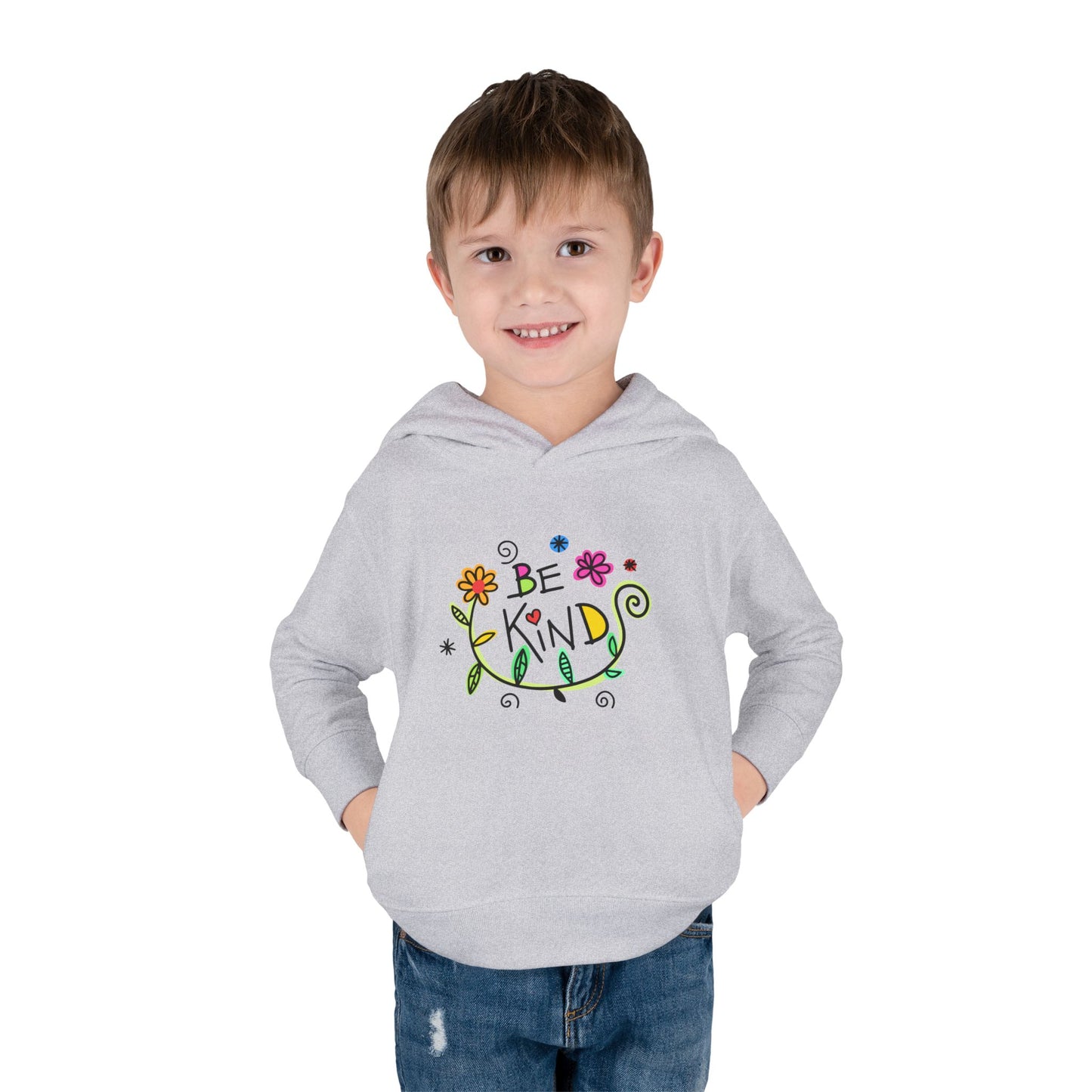 Toddler Fleece Hoodie - 'Be Kind' Floral Design, Cozy Kids Pullover, Cute Gift for Toddlers, Everyday Wear, Spring Outfit