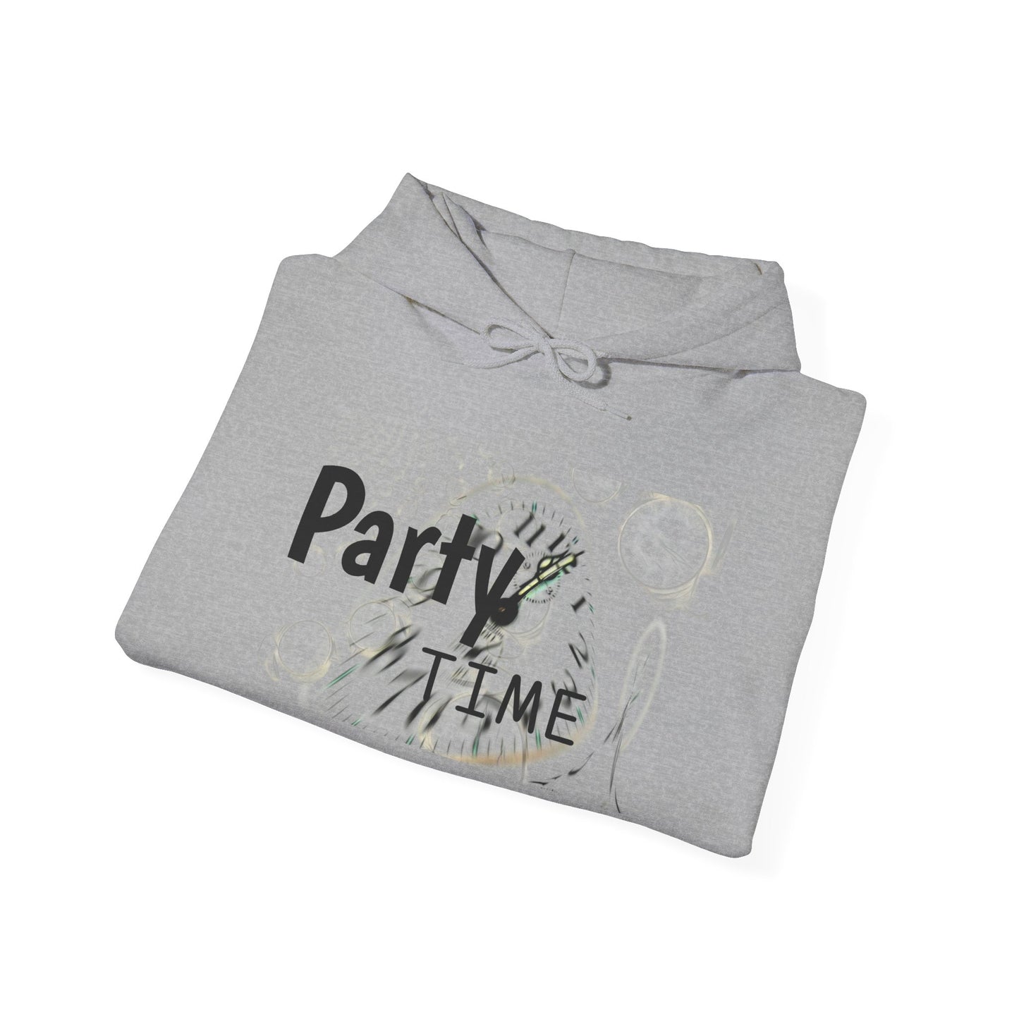 Party Time Unisex Hooded Sweatshirt, Fun Casualwear, Comfortable Gift, Perfect for Celebrations, Party-Outfit Essential