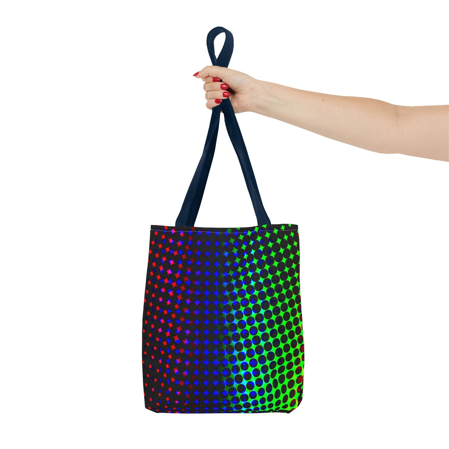 Vibrant Dot Print Tote Bag - Colorful Reusable Shopping Bag, Beach Tote