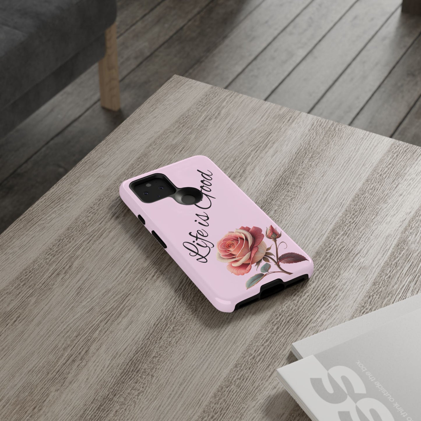 Roses & Positivity Phone Case - Floral Design, Life is Good, Tough Cases for Everyday Wear, Gift for Friends, Mother's Day, Spring [...]