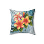 Tropical Floral Throw Pillow - Perfect for Home Decor, Summer Vibes