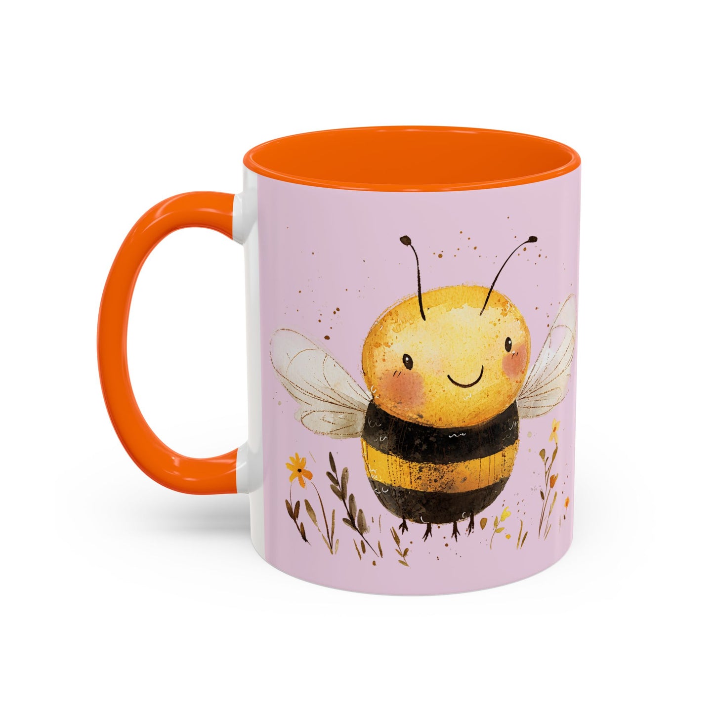 Cute Bee Accent Coffee Mug for Nature Lovers, Fun Bee Design, Gift for Friends, Bee Themed Kitchenware, Bee Lover's Mug