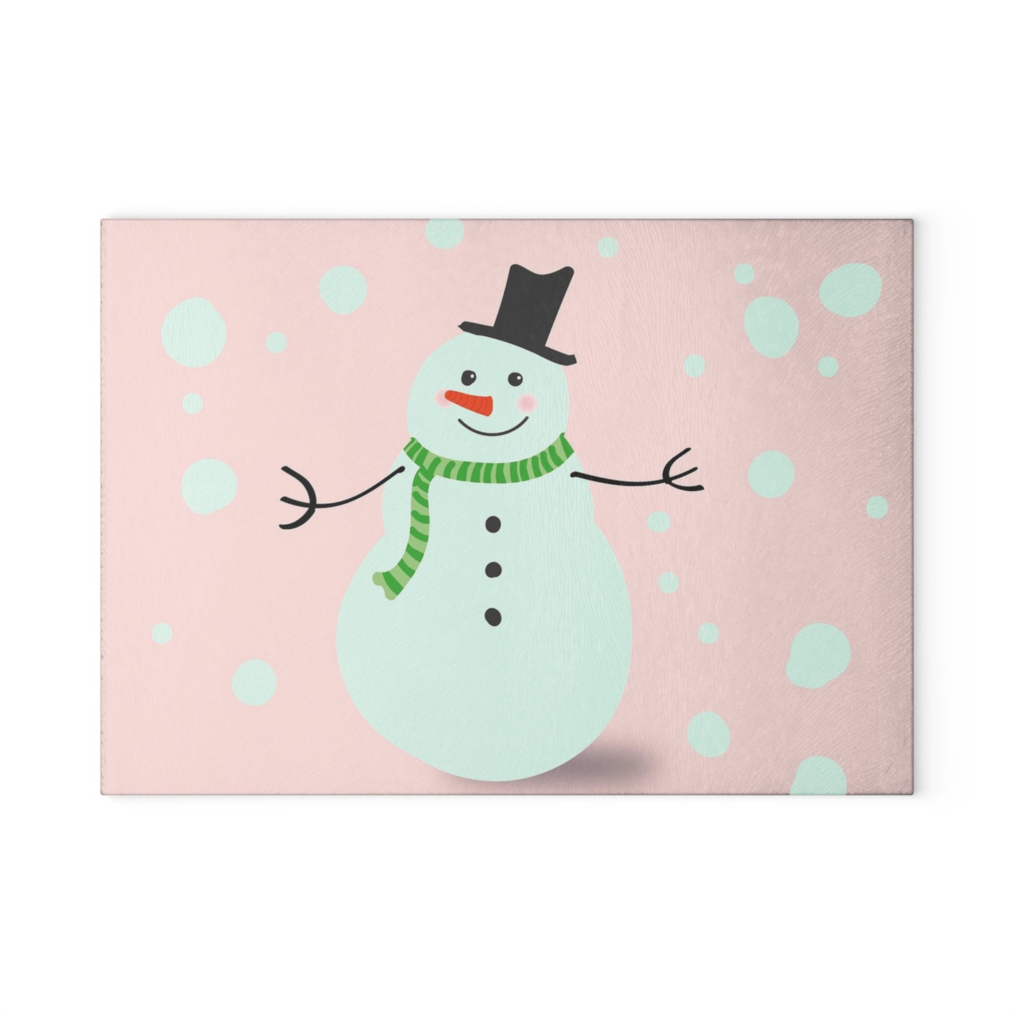 Festive Snowman Glass Cutting Board | Kitchen Decor, Holiday Gift, Winter Cooking, Unique Gift Idea, Home Essentials