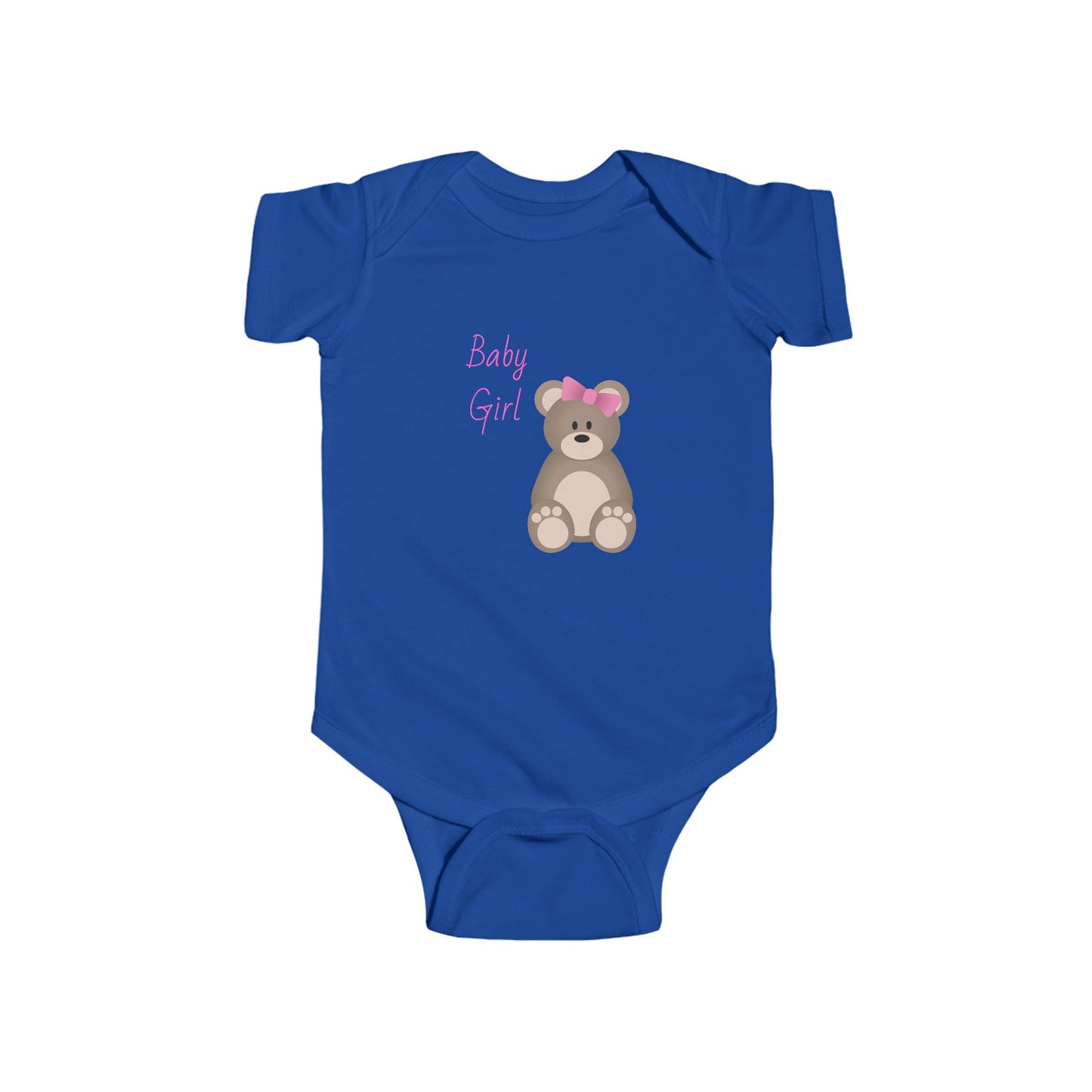 Cute Baby Girl Bodysuit with Bear Design, Infant Clothing, Newborn Outfit, Baby Shower Gift, Cute Infant Apparel, Adorable Baby Wear