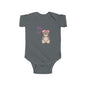 Cute Baby Girl Bodysuit with Bear Design, Infant Clothing, Newborn Outfit, Baby Shower Gift, Cute Infant Apparel, Adorable Baby Wear