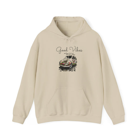 Good Vibes Hooded Sweatshirt - Unisex Heavy Blend, Cozy Gift for Friends, Casual Wear, Summer Outings, Beach Days, Chill Vibes