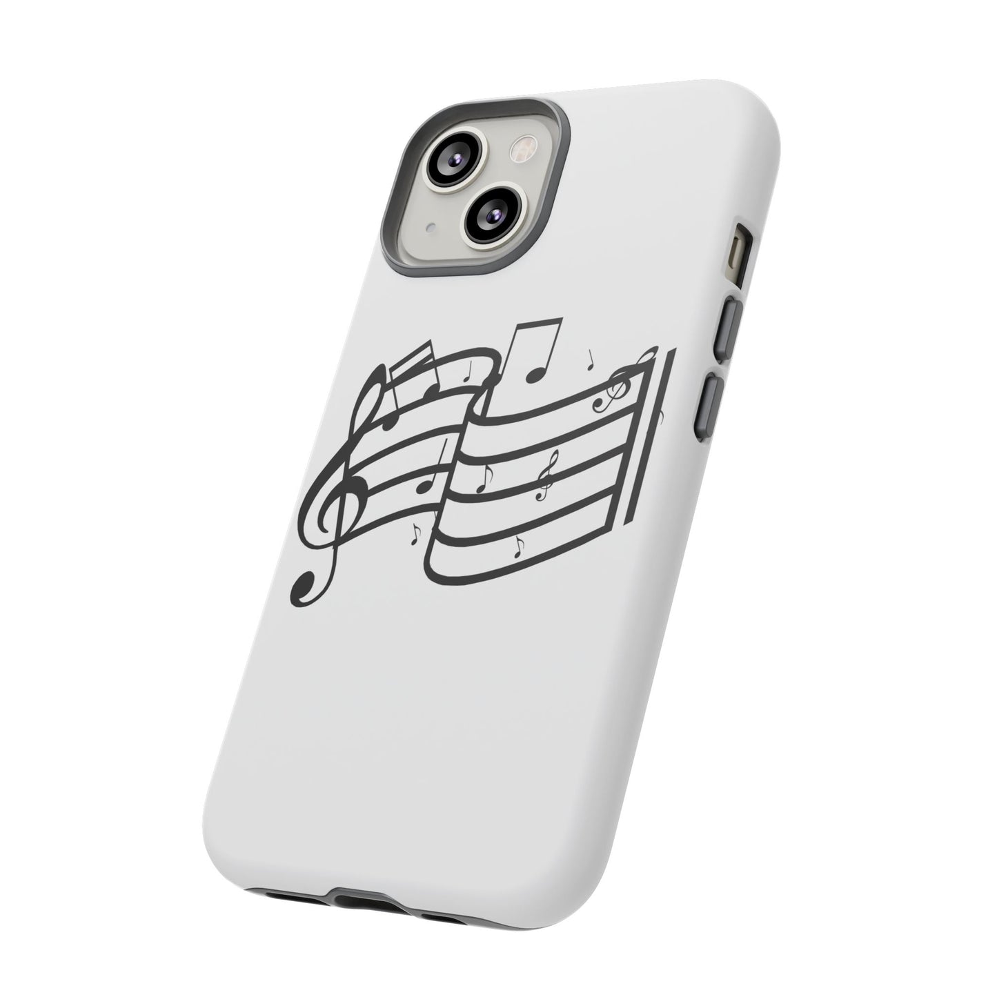 Musical Notes Phone Case — Black Treble Clef Music Staff Tough Case