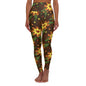 High Waisted Floral Yoga Leggings V12