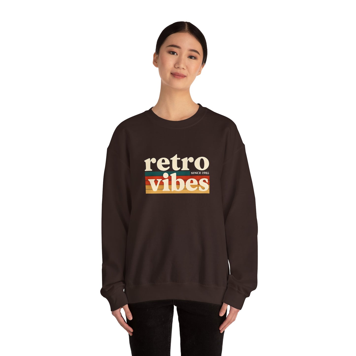 Retro Vibes Crewneck Sweatshirt, Unisex Vintage Style, Cozy Fall Fashion, Gift for Music Lovers, Chill Weekend Wear