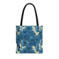 Floral Blue Peony Tote