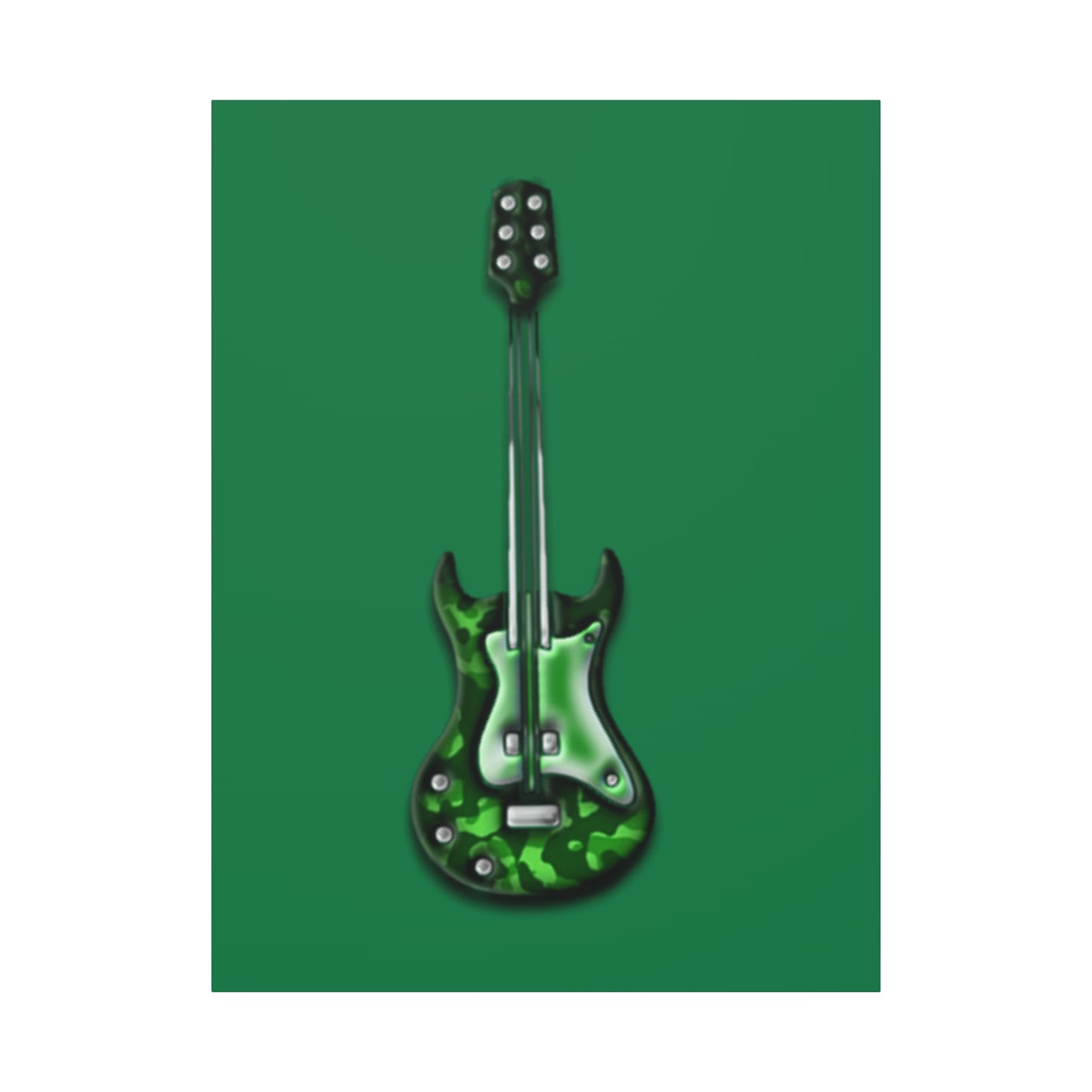 Green Electric Guitar Canvas Art, Music Wall Decor, Rock n Roll Gift, Guitar Lover's Art, Stretched Green Canvas, Home Theater Decor
