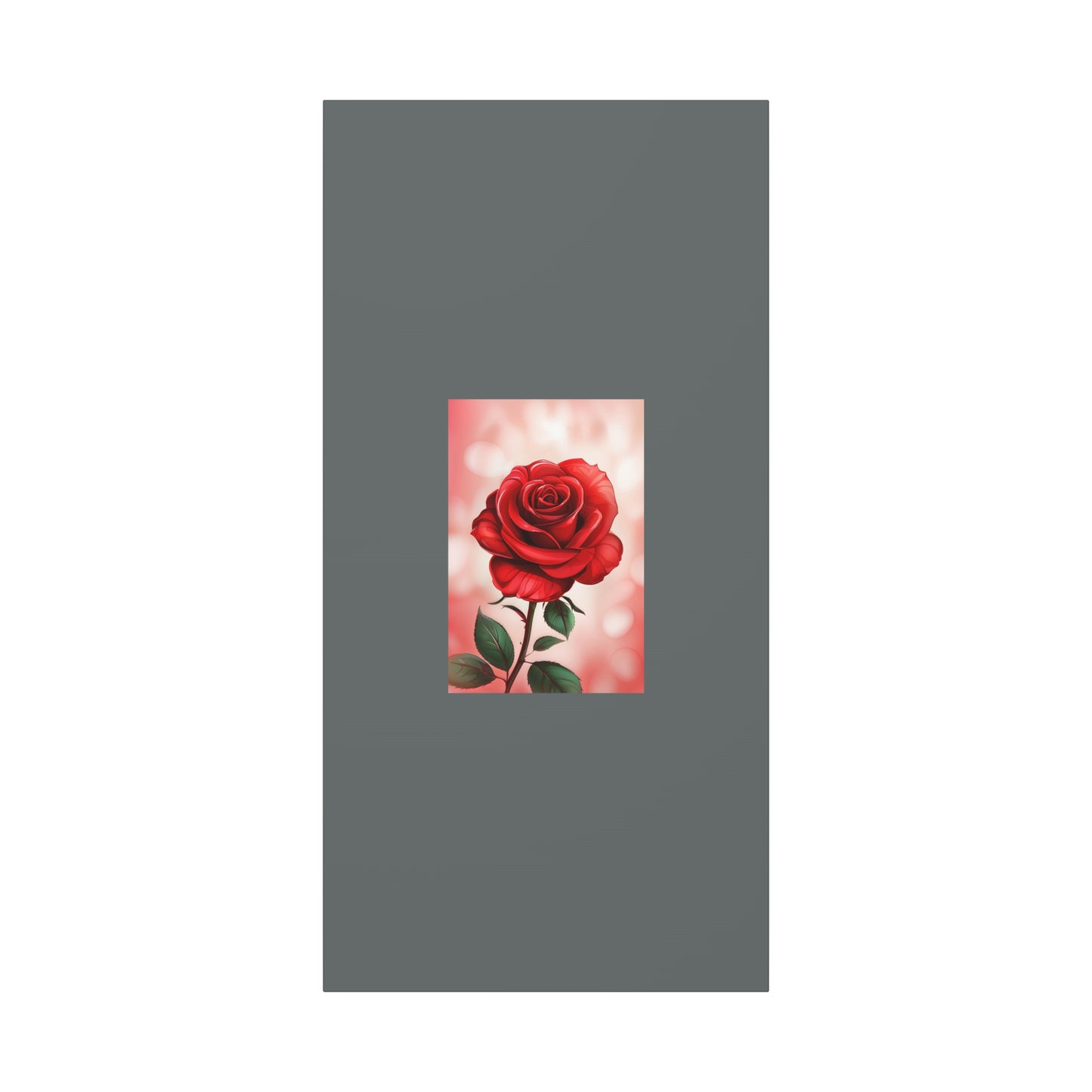 Red Rose Vertical Matte Canvas Print — Romantic Floral Wall Art