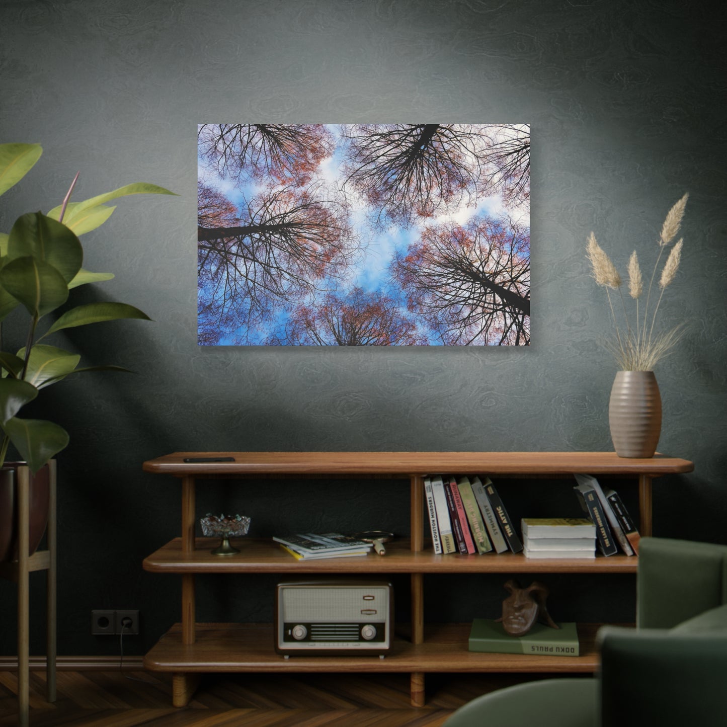 Canopy Sky Canvas Print — Winter Tree Tops Wall Art