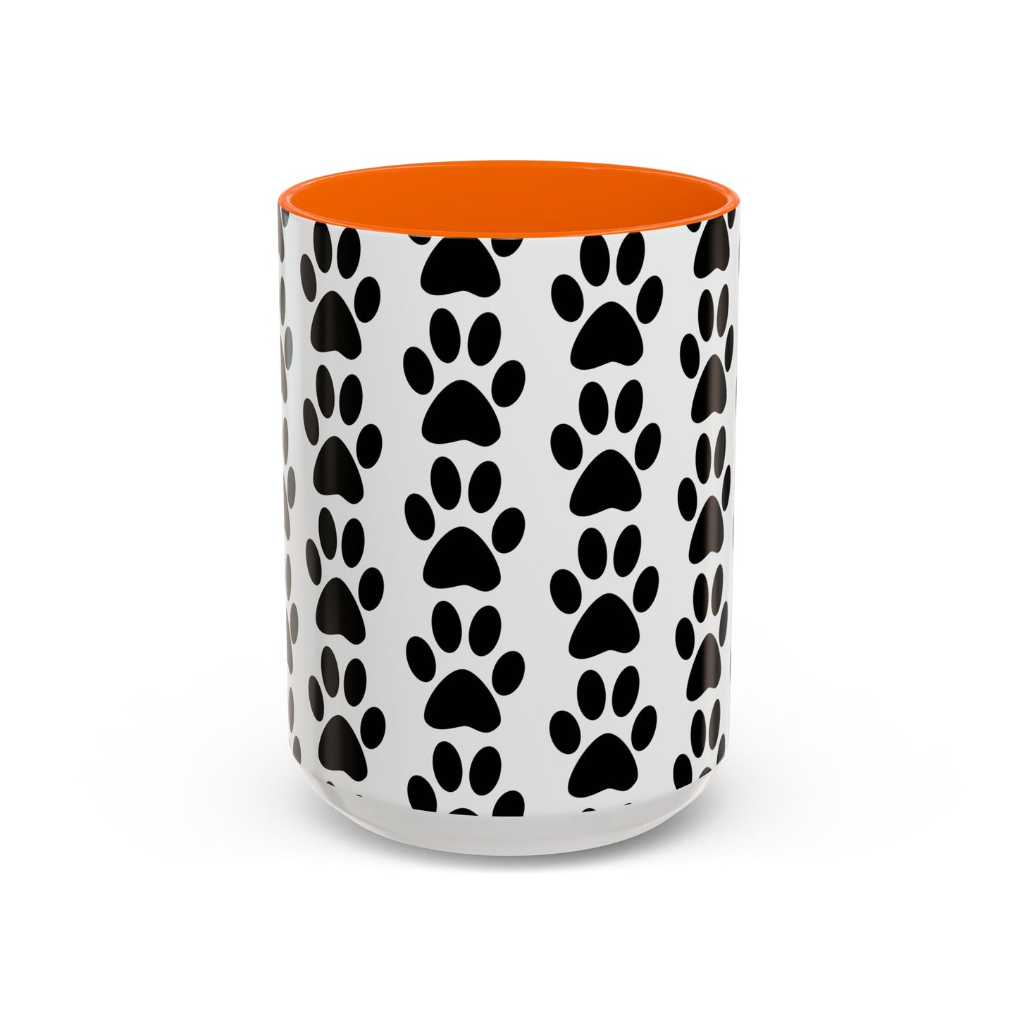 Paw Print Accent Coffee Mug - Dog Lover Gift, Black and White Pet Mug, Cute Animal Decor, Personalized Pet Owner Present, Coffee Tea Cup