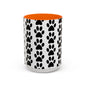 Paw Print Accent Coffee Mug - Dog Lover Gift, Black and White Pet Mug, Cute Animal Decor, Personalized Pet Owner Present, Coffee Tea Cup