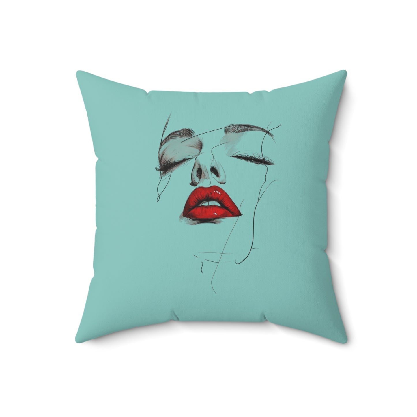 Chic Face Art Pillow, Home Decor Accent, Modern Artwork Cushion, Gift for Her, Cozy Living Room Pillow, Art Lover's Gift