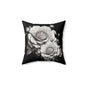 Elegant Floral Decorative Pillow, Home Decor, Gift for Her, Black and White Cushion, Boho Chic Pillow