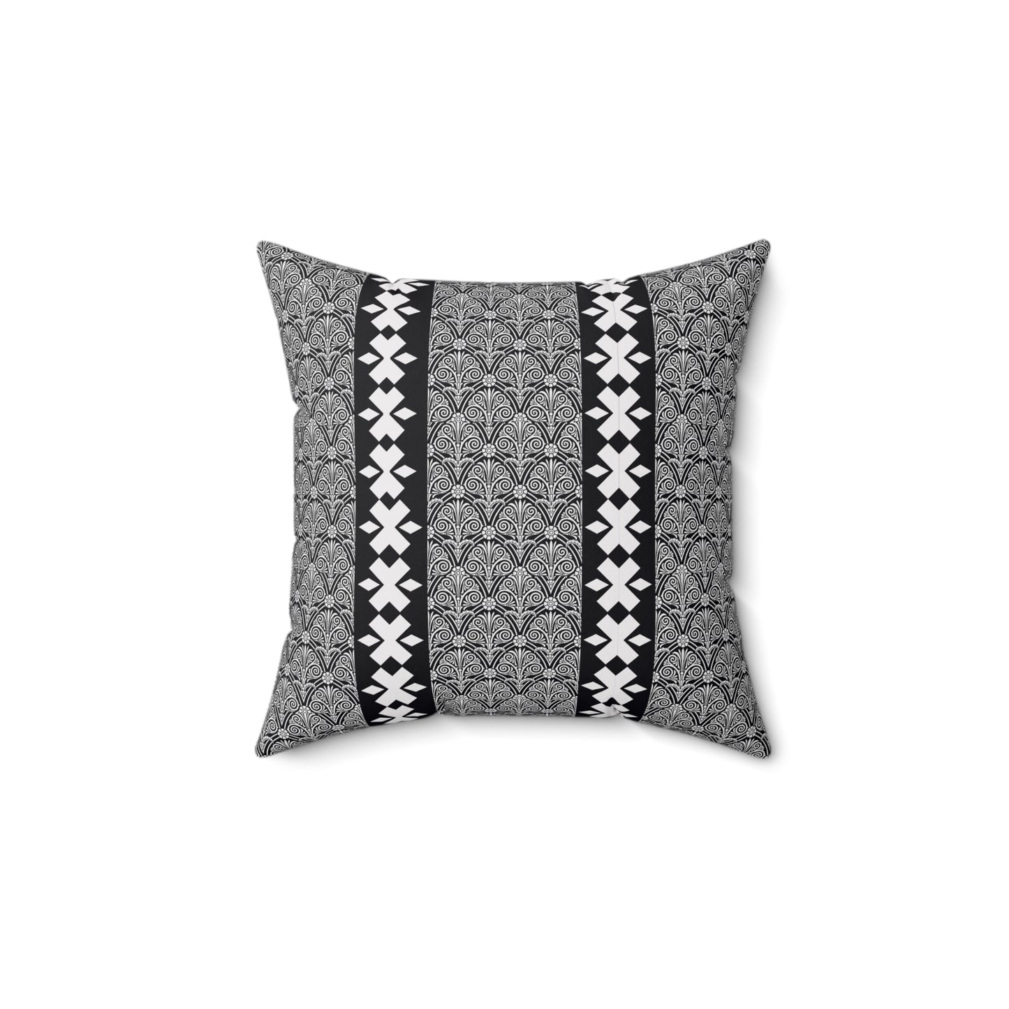 Bohemian Boho Square Pillow with Geometric Print, Cushion for Home Decor, Living Room Accent, Stylish Throw Pillow, Gift for Her