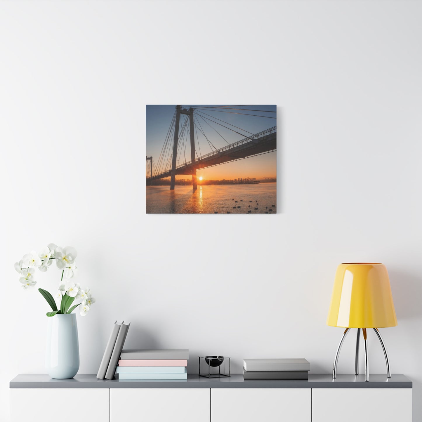 Sunrise Bridge Canvas Wall Art — Matte Stretched Canvas