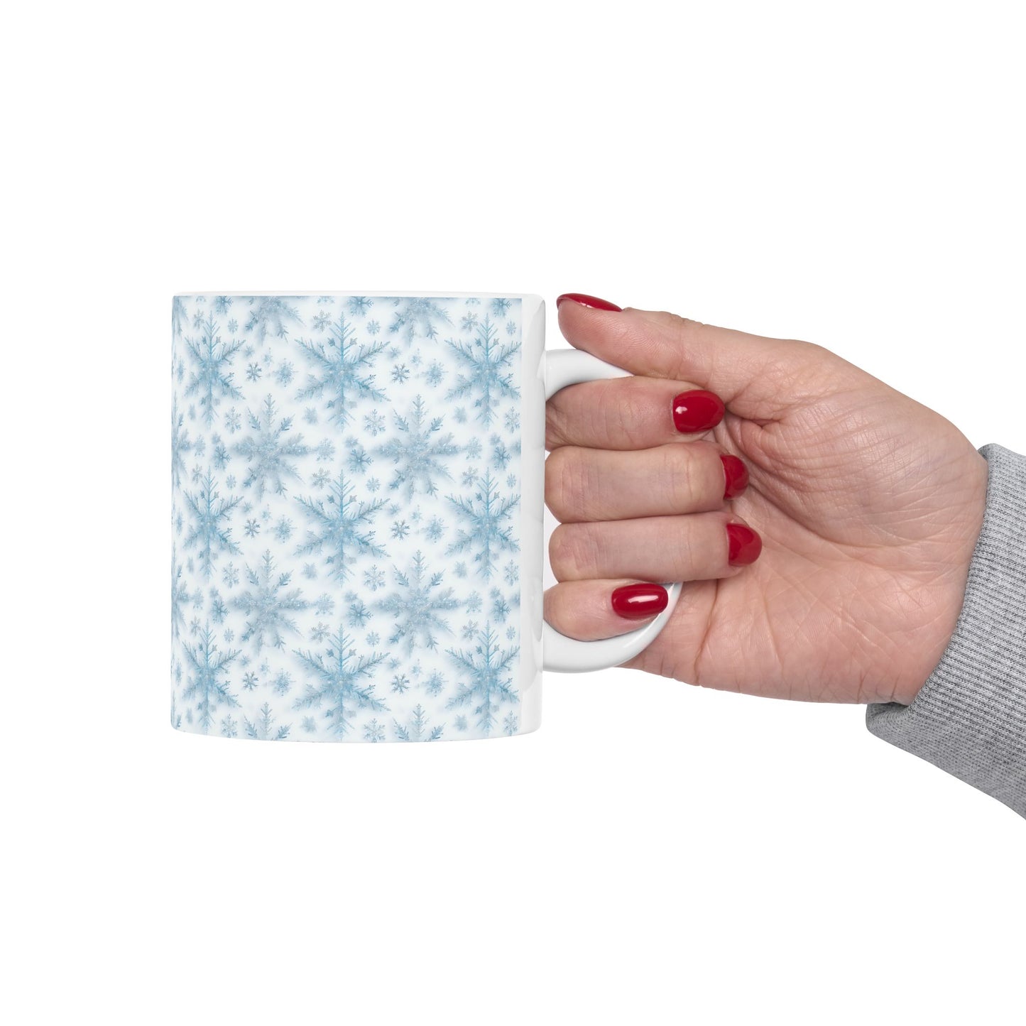 Winter Wonderland Ceramic Mug - Cozy Snowflake Design, Perfect for Hot Cocoa, Holiday Gifts, Home Decor, Winter Celebrations