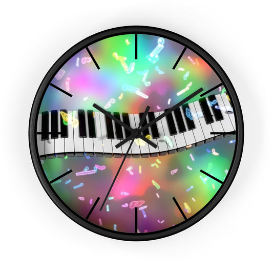 Colorful Piano Wall Clock, Musical Decor, Vibrant Home Accent, Gift for Musicians, Unique Wall Art, Party Atmosphere