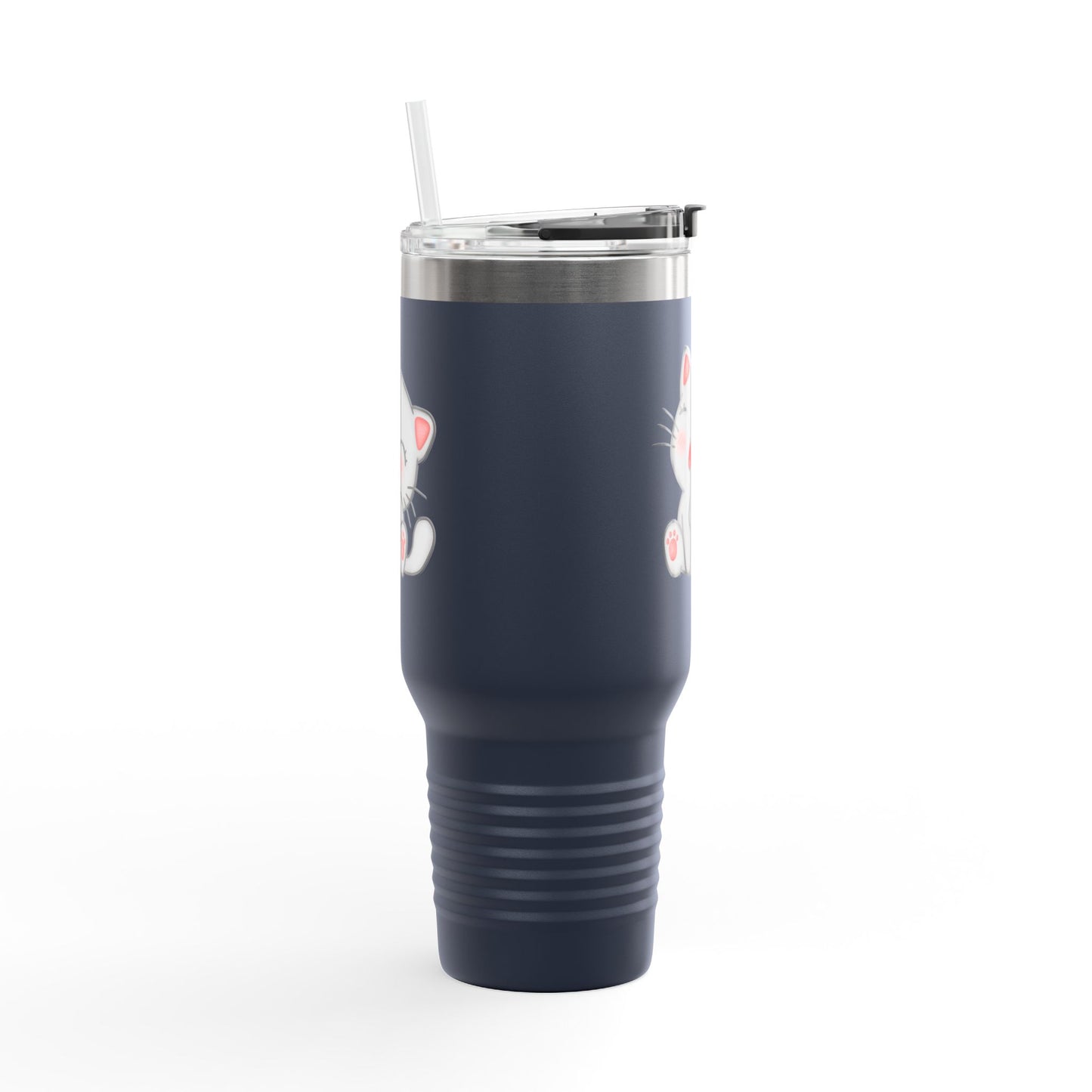 Cute Cat Insulated Travel Mug, 40oz | Funny Coffee Mug for Cat Lovers, Animal Lover Gift, Travel Tumbler, Pet Themed Drinkware