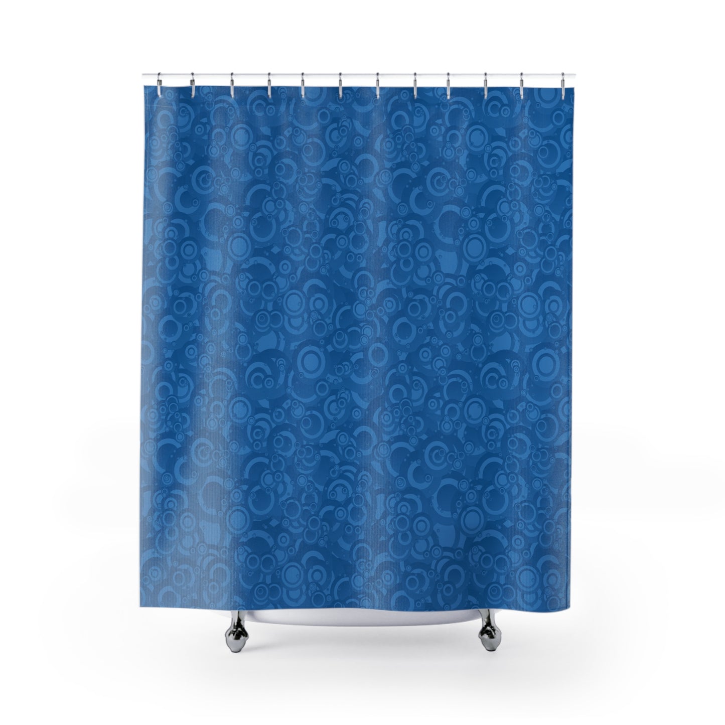 Vibrant Blue Pattern Shower Curtain, Modern Bathroom Decor, Home Essentials, Gift for Her, Trendy Bath Accessory