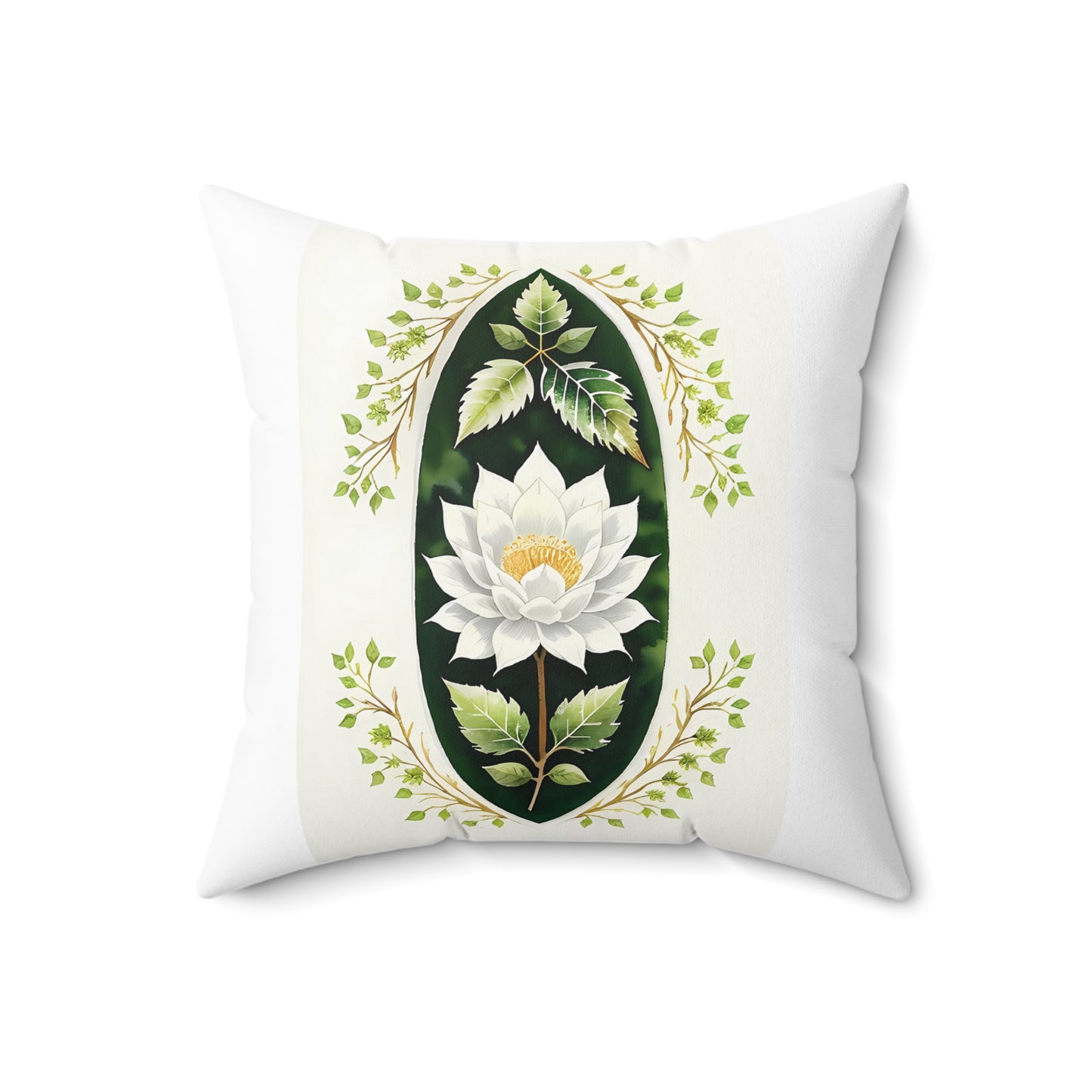 Botanical Lotus Throw Pillow, Home Decor, Floral Cushion, Nature Inspired Decoration, Gift for Plant Lovers