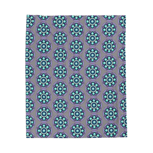 Bohemian Mandala Velveteen Plush Blanket, Cozy Throw, Decorative Bedding, Comfortable Gift, Home Decor, Yoga Retreat