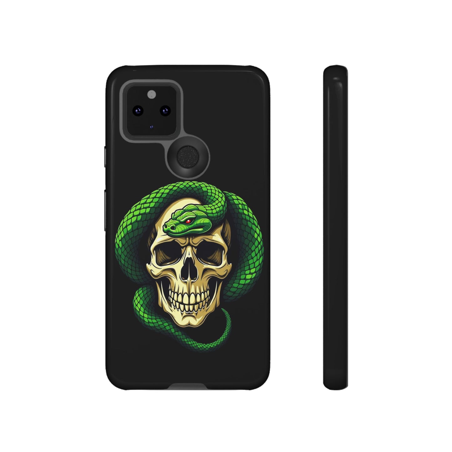 Skull & Snake Phone Case | Tough Cases, Protective Cover, Edgy Phone Accessories, Gothic Gift, Halloween Decor