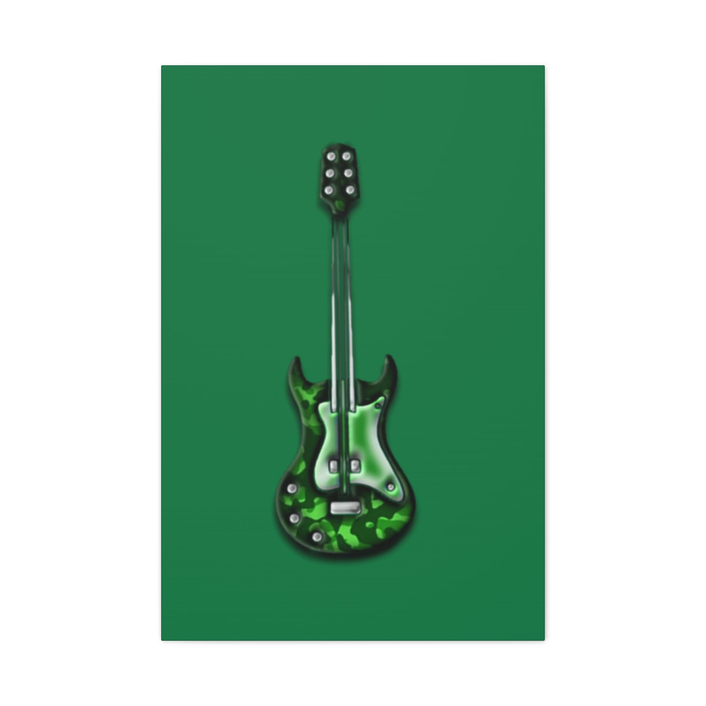 Green Electric Guitar Canvas Art, Music Wall Decor, Rock n Roll Gift, Guitar Lover's Art, Stretched Green Canvas, Home Theater Decor