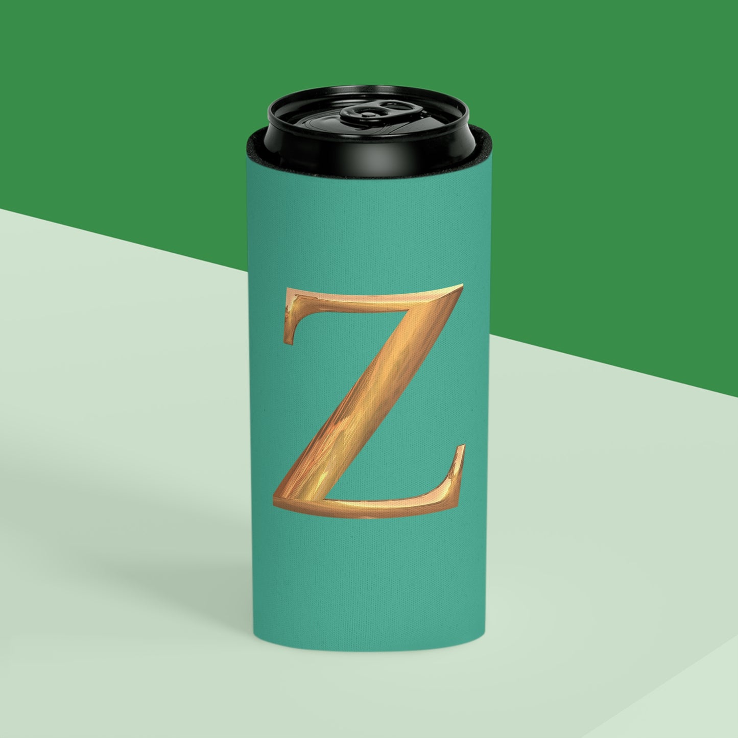 Personalized Monogram "Z"  Can Cooler - Stylish Drink Holder for Parties, Weddings, Beach Days, Summer Gatherings, Gifts