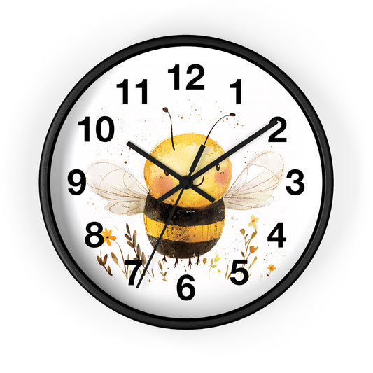 Bee-Themed Wall Clock, Cute Bee Decor for Home, Perfect Gift for Bee Lovers, Nature-Inspired Wall Art, Kids Room Decor
