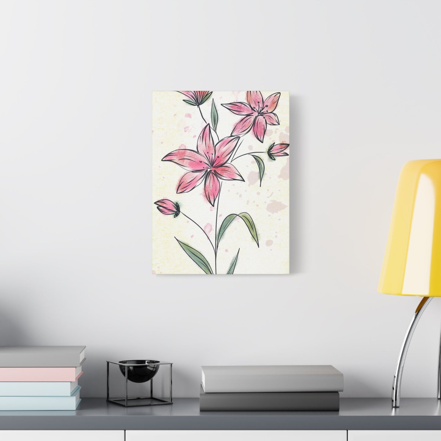 Matte Canvas, Stretched, 1.25" Tulips Pink Flowers