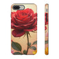 Floral Phone Case with Red Rose Design, Tough Phone Cover, Flower Print, Gift for Her, Stylish Accessory, Floral Aesthetic