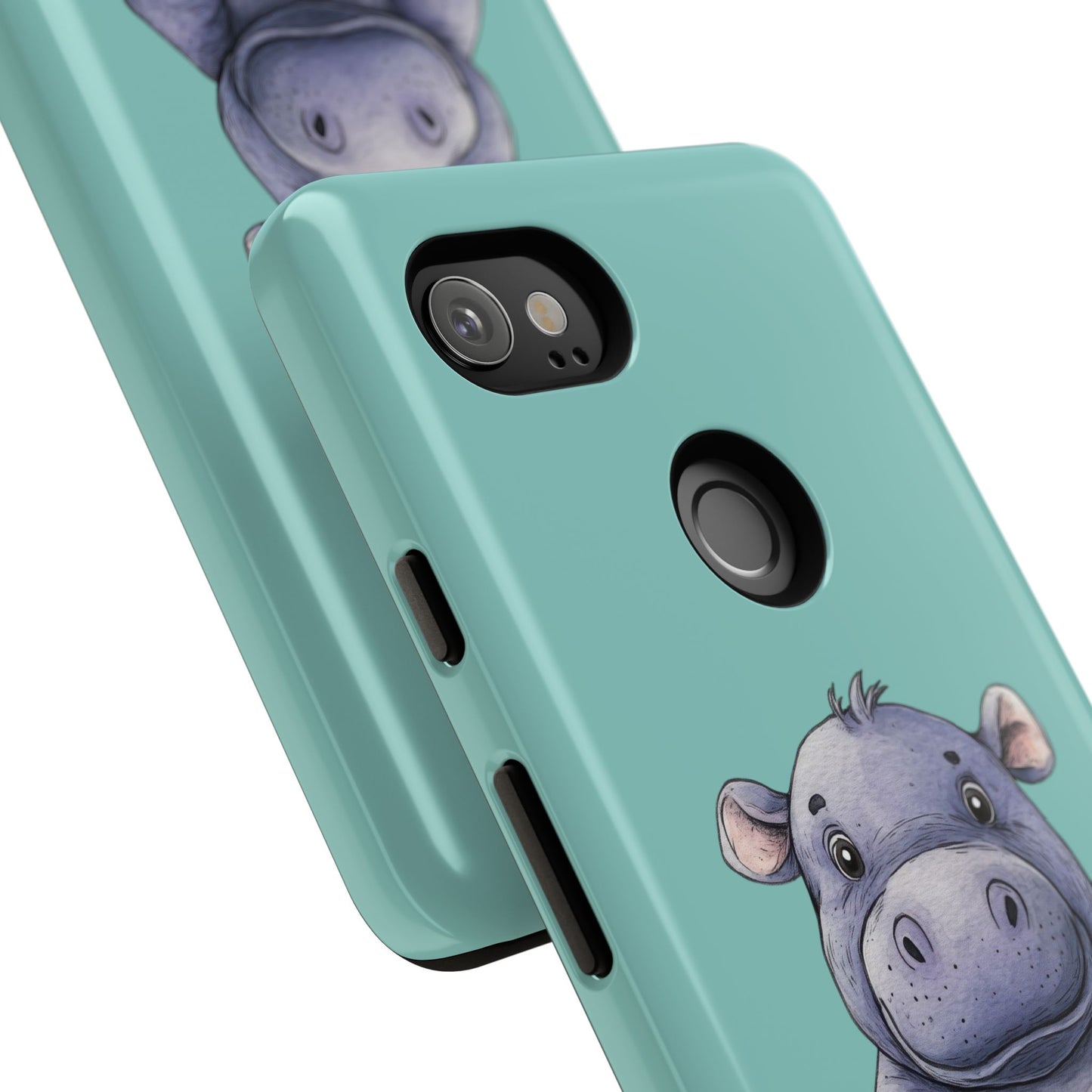 Cute Hippo Phone Case, Tough Phone Cover, Fun Animal Case, Gift for Kids, Cute Decor, Birthday Present