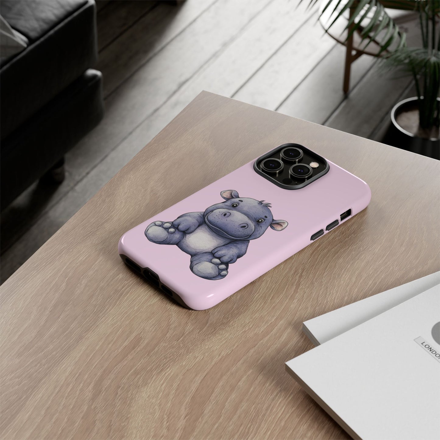 Cute Hippo Phone Case - Tough Cases, Animal Phone Cover, Kawaii Accessories, Gifts for Kids, Unique Tech Gear