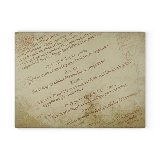Vintage Style Glass Cutting Board with Elegant Script Design, Kitchen Decor, Culinary Gift, Housewarming Present, Cooking Accessory