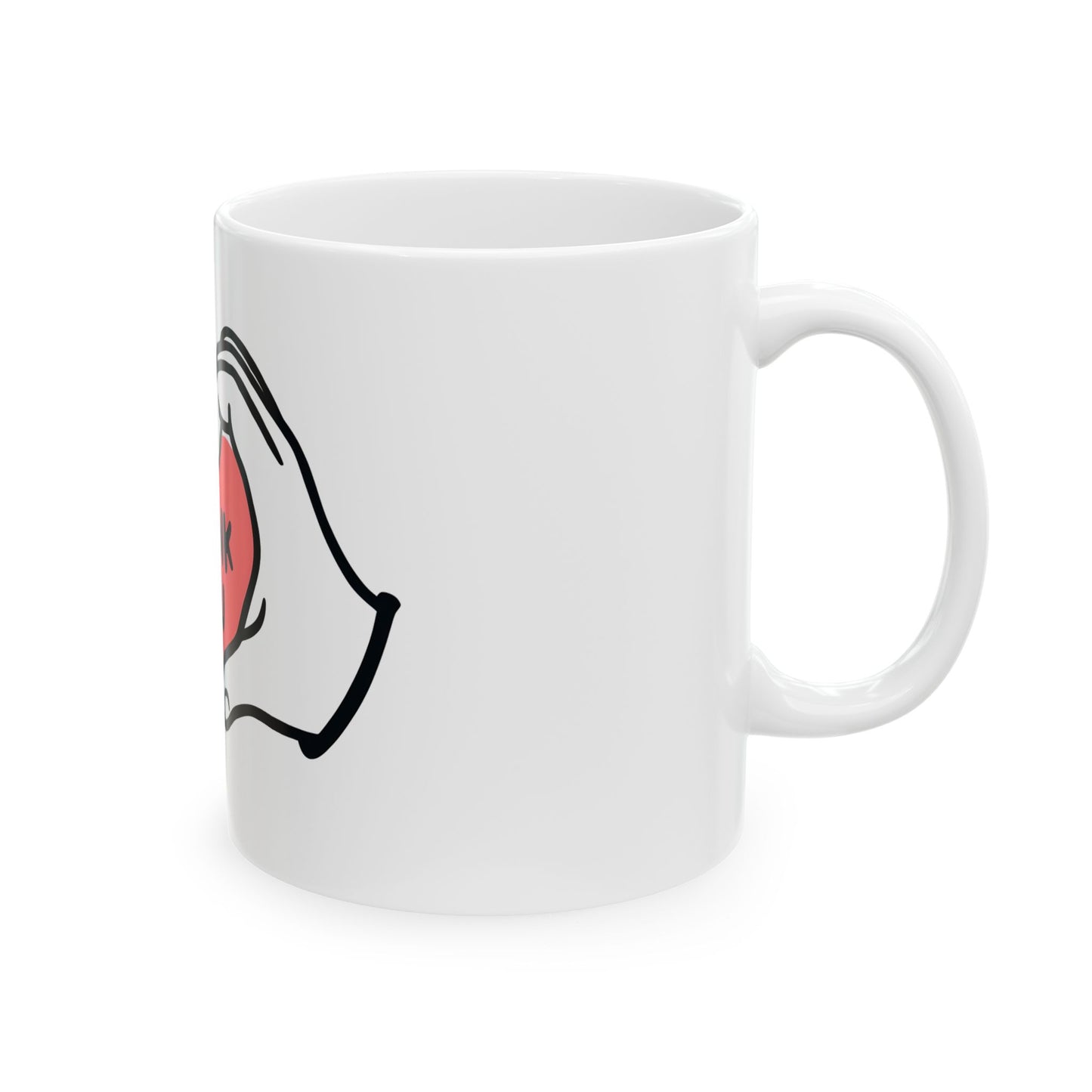 Thank You Heart Ceramic Mug — Appreciation Gift Coffee Cup (11oz & 15oz)