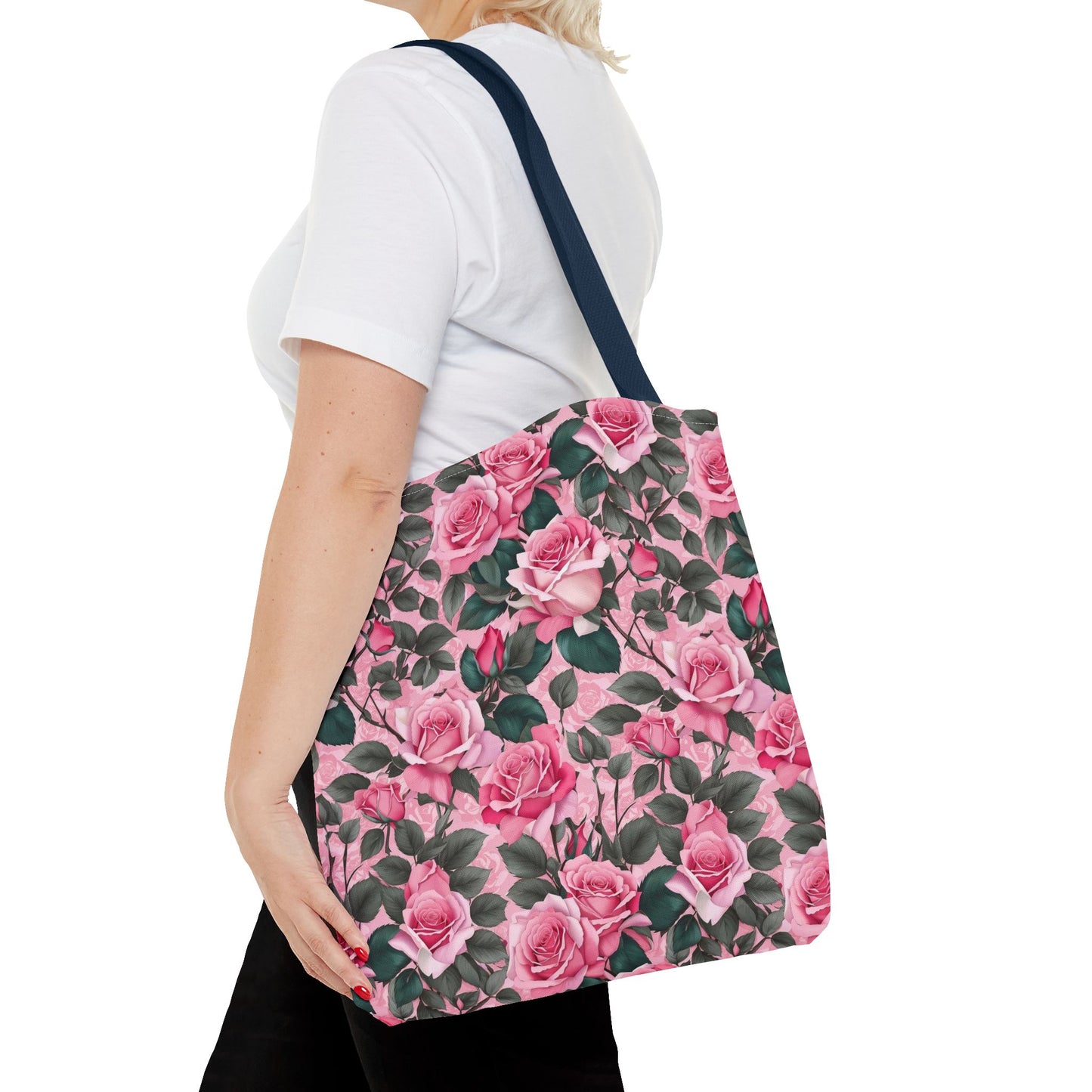 Pretty Pink Floral Tote Bag, Stylish Reusable Bag, Shopping Tote, Gift for Her, Eco-Friendly, Mother's Day Gift