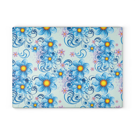 Floral Glass Cutting Board | Kitchen Decor, Gift for Home Chefs, Housewarming, Wedding, Unique Kitchenware