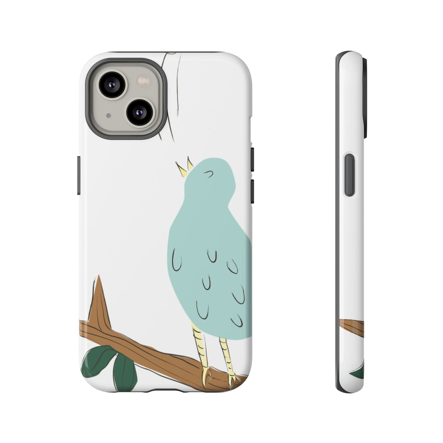 Birdsong Phone Case — Cute Blue Bird on Branch Protective Case