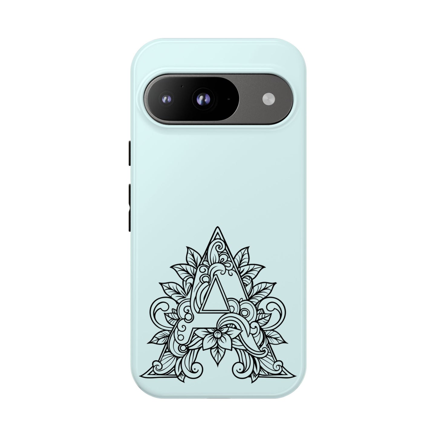 Personalized Tough Phone Case, Floral Monogram Cell Phone Cover, Custom Protective Case, Unique Gift, Birthday, Graduation