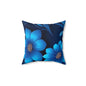 Floral Blue Square Pillow, Boho Home Decor Cushion, Cozy Living Room Accent, Floral Throw Pillow for Gifts, Bed Pillow for Relaxation