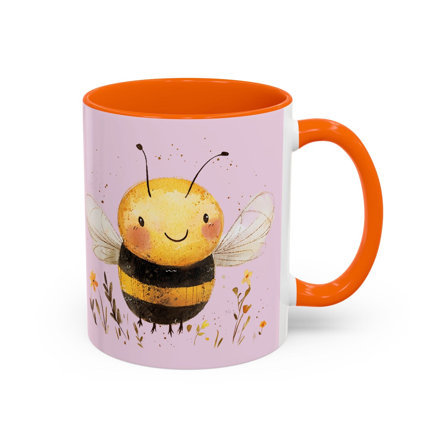 Cute Bee Accent Coffee Mug for Nature Lovers, Fun Bee Design, Gift for Friends, Bee Themed Kitchenware, Bee Lover's Mug