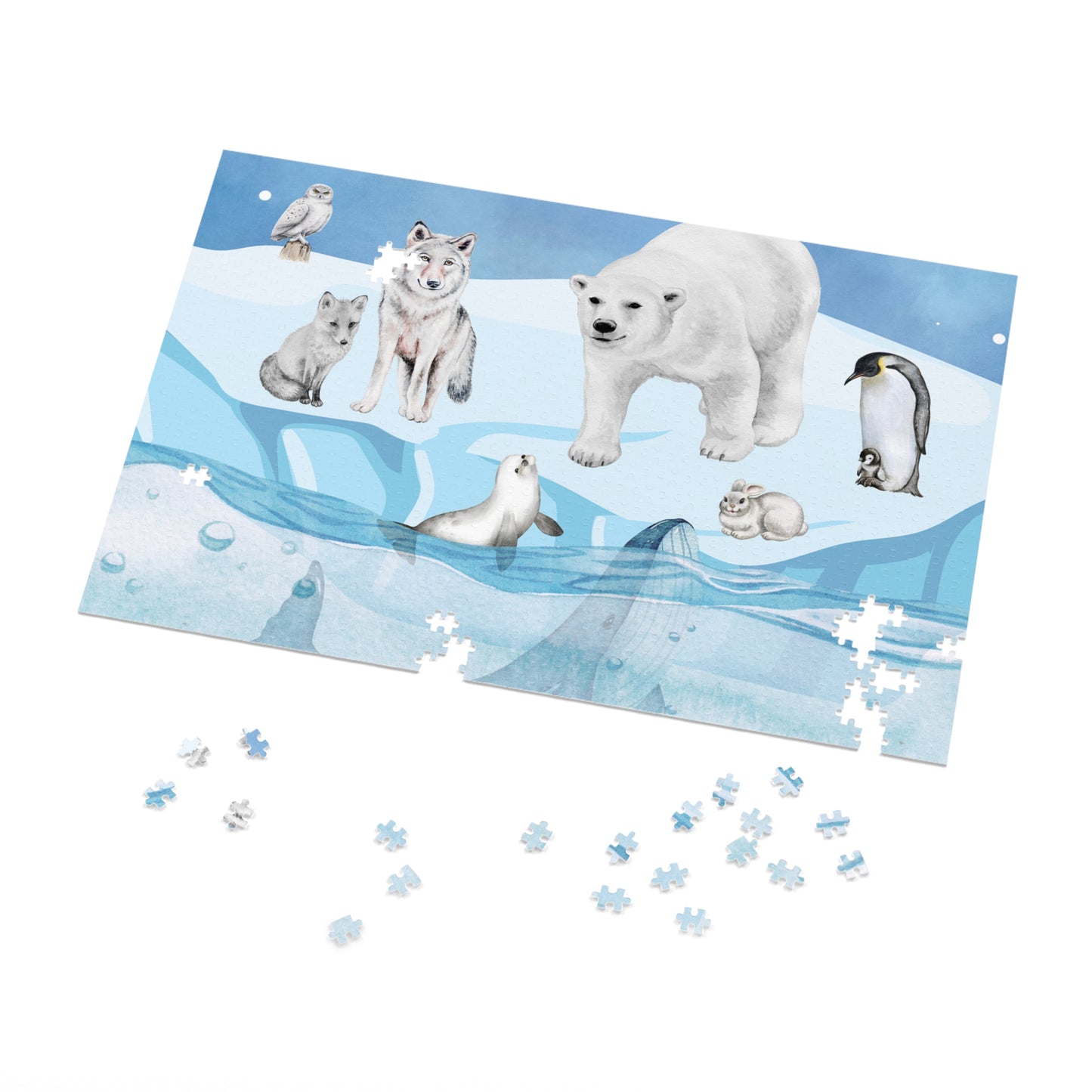 Polar Wildlife Jigsaw Puzzle, Relaxing Family Game, Educational Kids Activity, Nature Lover Gift, Arctic Animals Decor