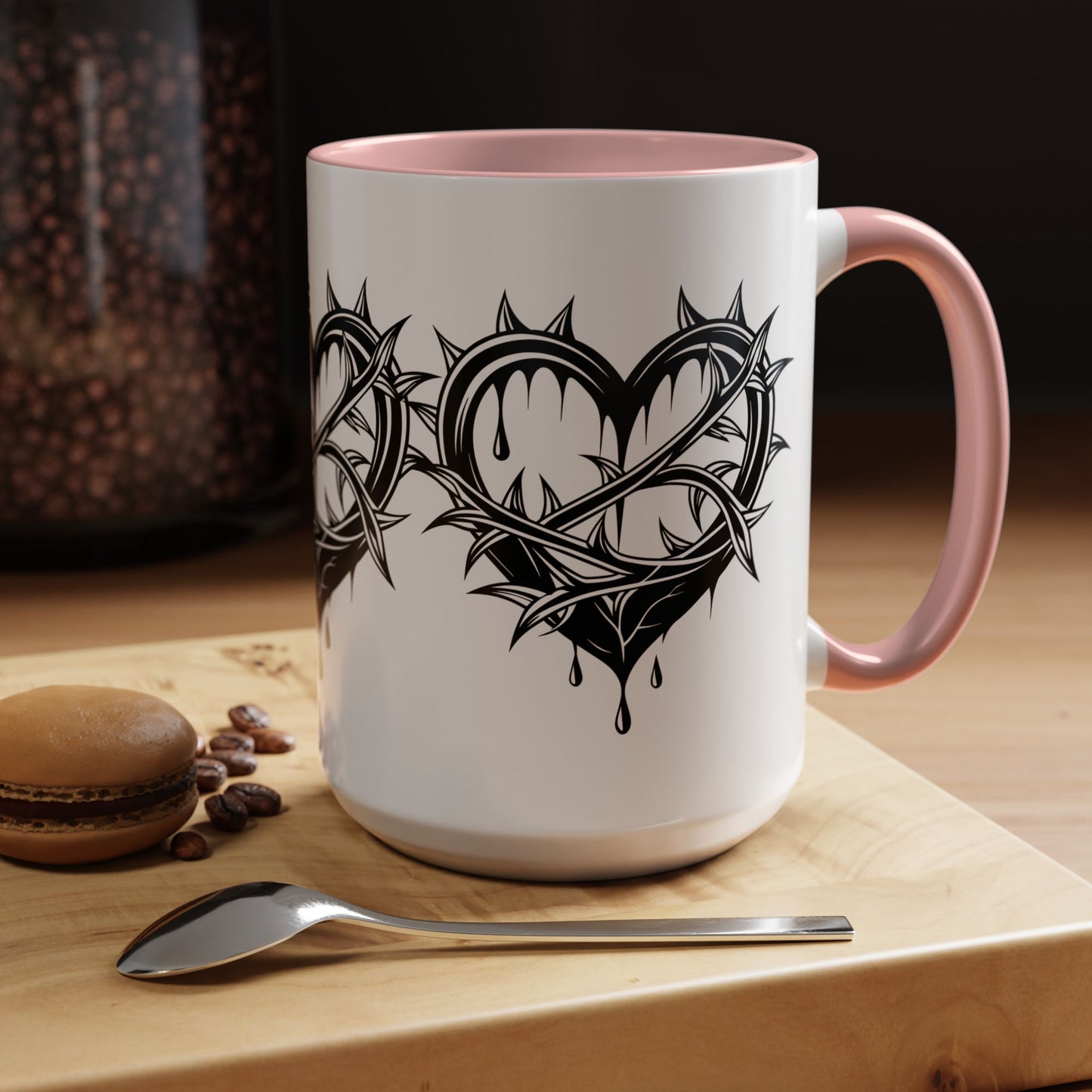 Gothic Heart Mug, Unique Art Coffee Cup for Gifting, Gothic Home Decor, Perfect for Friends, Gothic Style Drinkware