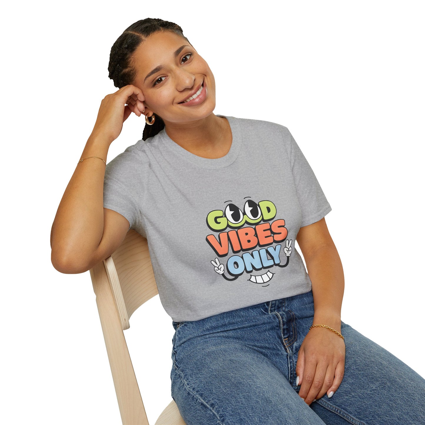Good Vibes Only T-Shirt — Retro Smiley Graphic Tee
