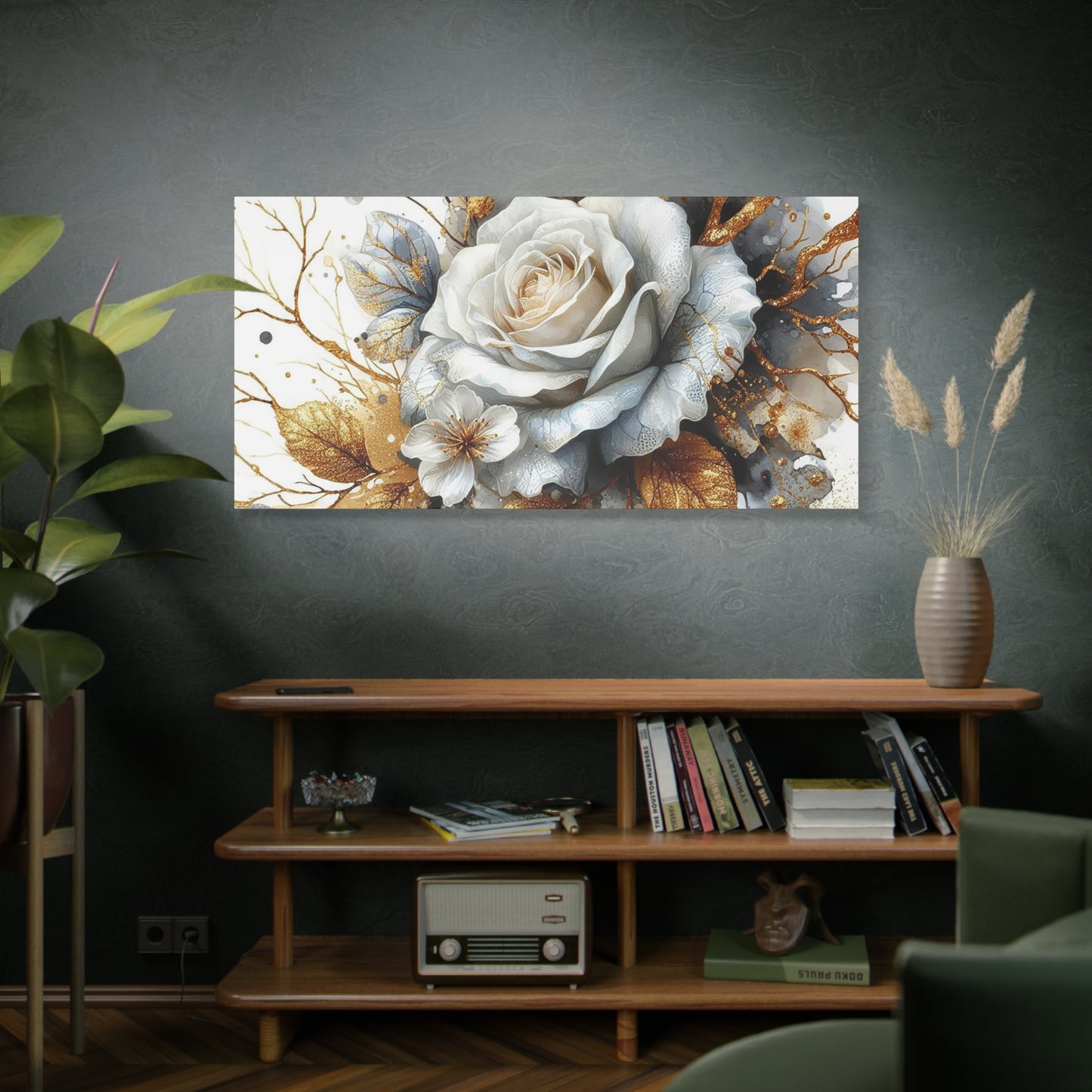 Matte Canvas, Stretched, 1.25" - Gold and Black